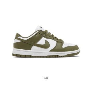 Nike Olive Green and White Sneakers